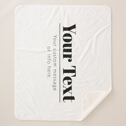 Stijlvolle retro-moderne tekst | Zwart & Wit Sherpa Deken (Voorkant)