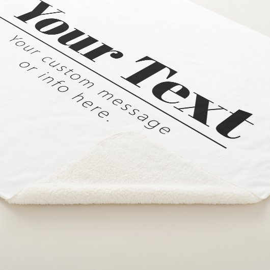 Stijlvolle retro-moderne tekst | Zwart & Wit Sherpa Deken (3/4)