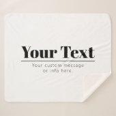 Stijlvolle retro-moderne tekst | Zwart & Wit Sherpa Deken (Voorkant (horizontaal))