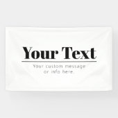 Stijlvolle Retro Moderne Tekst | Zwart & Wit Spandoek (Horizontaal)