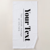 Stijlvolle retro-moderne tekst | Zwart & Wit Strandlaken (Voorkant)