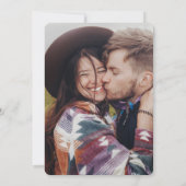 Stijlvolle retro monogram overlay 2 foto bruiloft kaart (Achterkant)