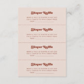 Stijlvolle retro Peach Pink Diaper Raffle spelkaar Informatiekaartje (Voorkant)