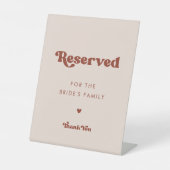 Stijlvolle retro Peach Pink Gereserveerd voor het  Reclamebord Met Voetstuk (Voorkant)