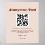 Stijlvolle retro Peach Pink Honeymoon fonds QR-cod Poster<br><div class="desc">Een retro chic thema: adopteer dit  en stijlvolle typografische ontwerp voor uw bruiloft briefpapier,  met een perzik roze kleur thema. Gemakkelijk te mengen en te matchen met onze soortgelijke briefpapier beschikbaar in verbrand sinaasappel,  terracotta & bruine suiker. Volledig aanpasbare tekstkleuren en achtergronden.</div>