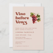 Stijlvolle retro Peach Pink Vino voor geloften Kaart (Voorkant)