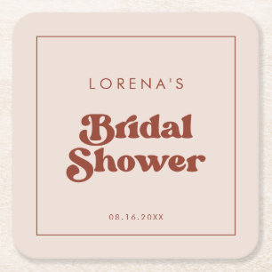 Stijlvolle retro Peach Pink Vrijgezellenfeest Kartonnen Onderzetters