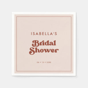 Stijlvolle retro Peach Pink Vrijgezellenfeest Servet