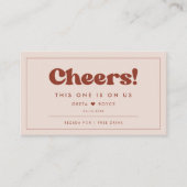 Stijlvolle retro Peach Pink Wedding Drink ticket (Voorkant)