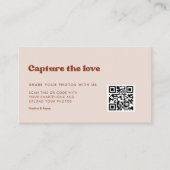 Stijlvolle retro Peach Pink Wedding Leg de liefde  Informatiekaartje (Voorkant)