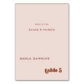 Stijlvolle retro Peach Pink Wedding place kaart (Voorkant)