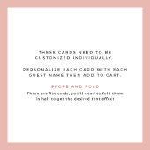 Stijlvolle retro Peach Pink Wedding place kaart