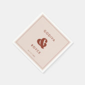 Stijlvolle retro Peach Pink Wedding Servet (Hoek)