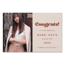 Stijlvolle retro Peach roze congraties afstuderen