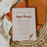 Stijlvolle retro pekroze Gelukkig ooit na feestjes Kaart<br><div class="desc">Viel je bruiloft met een simpel geluk na de receptie. Een retro-chic-thema: neem dit enigszins  en stijlvolle typografische ontwerp aan voor je trouwkantoorbenodigdheden,  met een verbrand oranje,  terracotta,  bruine suiker & perzikroze kleurthema. Volledig aanpasbare tekst,  kleuren en achtergronden.</div>