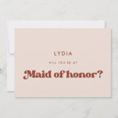 Stijlvolle retro pekroze Maid of eremkaart Kaart (Voorkant)