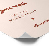 Stijlvolle retro perzik roze bruiloft gereserveerd poster (Hoek)