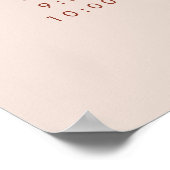 Stijlvolle retro Perzik Roze Bruiloft Orde van eve Poster (Hoek)