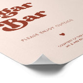 Stijlvolle retro perzik roze bruiloft sigaar bar t poster (Hoek)