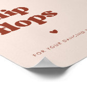 Stijlvolle retro Perzik Roze Bruiloft Teenslippers Poster (Hoek)