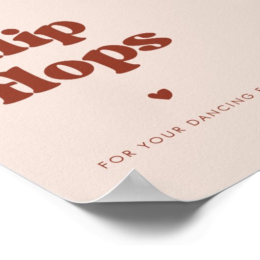 Stijlvolle retro Perzik Roze Bruiloft Teenslippers Poster (Hoek)