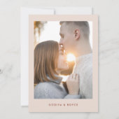 Stijlvolle retro perzik roze foto save the date (Achterkant)