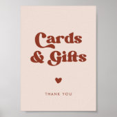 Stijlvolle retro Perzik Roze Kaarten & Geschenken  Poster (Voorkant)