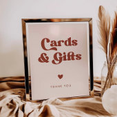 Stijlvolle retro Perzik Roze Kaarten & Geschenken  Poster