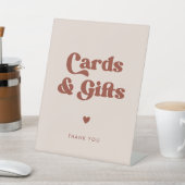 Stijlvolle retro Perzik Roze Kaarten & Geschenken  Reclamebord Met Voetstuk (Insitu)