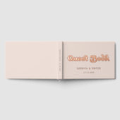 Stijlvolle Retro Perzik Roze Rose Gouden Foil Wedd Gastenboek (Volledig)