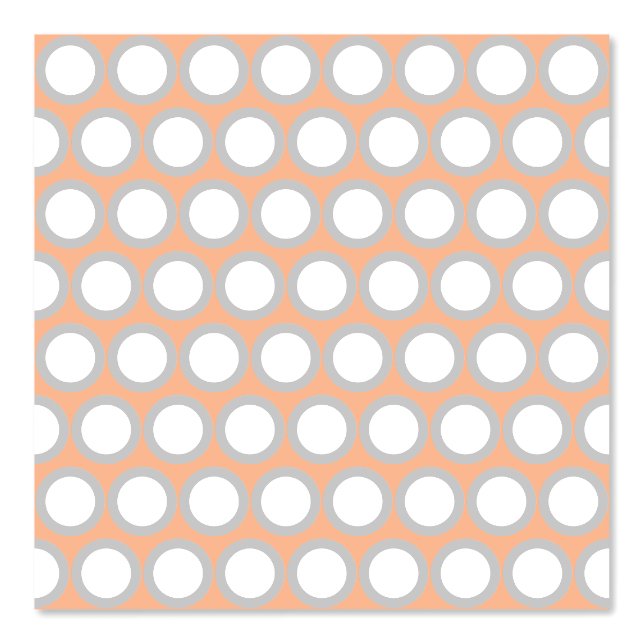 Stijlvolle retro perzik witte stippen patroon behang (Voorkant)