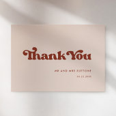 Stijlvolle retro pink bruiloft bedankkaart