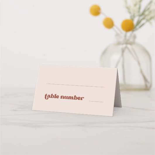 Stijlvolle retro pink bruiloft plaatskaartje (Voorkant)