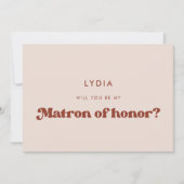 Stijlvolle retro pink Matron van erenkaart Kaart (Voorkant)