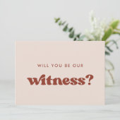 Stijlvolle retro Pink Wordt u onze getuigenkaart? Kaart (Staand voorkant)