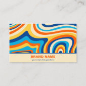 Stijlvolle Retro Psychedelic Groovy Kleurrijke Abs Visitekaartje (Voorkant)