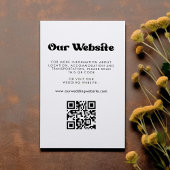 Stijlvolle retro QR code bruiloft website Informatiekaartje