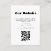 Stijlvolle retro QR code bruiloft website Informatiekaartje (Voorkant)