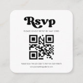 Stijlvolle retro QR code RSVP respons Informatiekaartje (Voorkant)