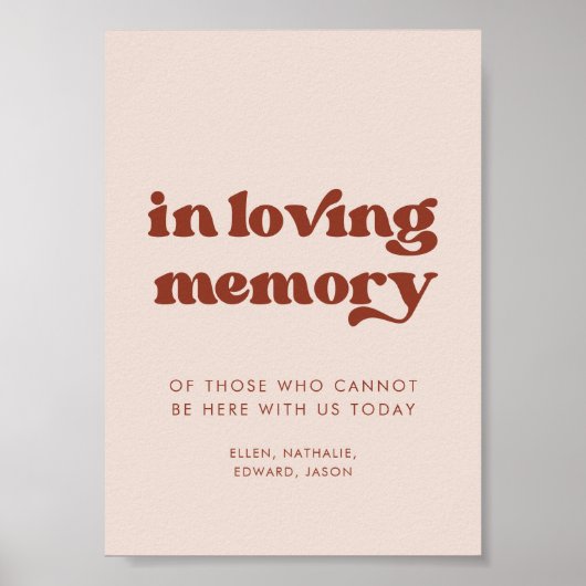 Stijlvolle retro roze In liefdevolle herinnering b Poster (Voorkant)