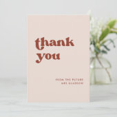 Stijlvolle retro Roze Vrijgezellenfeest Dank u kaa Kaart (Staand voorkant)