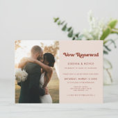 Stijlvolle retro roze We doen nog steeds Vow verni Kaart (Staand voorkant)