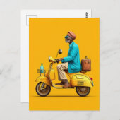 Stijlvolle Retro scooter rijden Briefkaart (Voorkant / Achterkant)