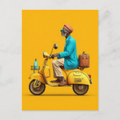 Stijlvolle Retro scooter rijden Briefkaart (Voorkant)