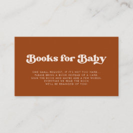 Stijlvolle retro Sinaasappel Baby shower boek aanv Informatiekaartje
