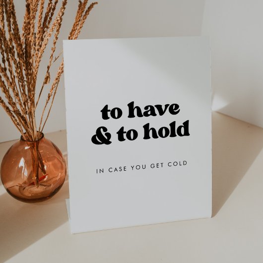 Stijlvolle retro te hebben en te houden bruiloft d reclamebord met voetstuk