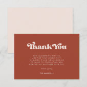 Stijlvolle retro terracotta bedankkaart (Voorkant / Achterkant)