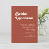 Stijlvolle retro terracotta Bridal luncheon Kaart (Staand voorkant)