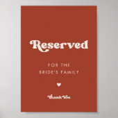 Stijlvolle retro terracotta bruiloft gereserveerd  poster (Voorkant)