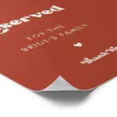 Stijlvolle retro terracotta bruiloft gereserveerd poster (Hoek)